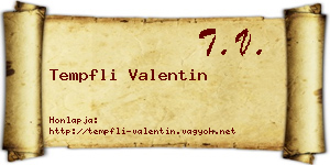 Tempfli Valentin névjegykártya